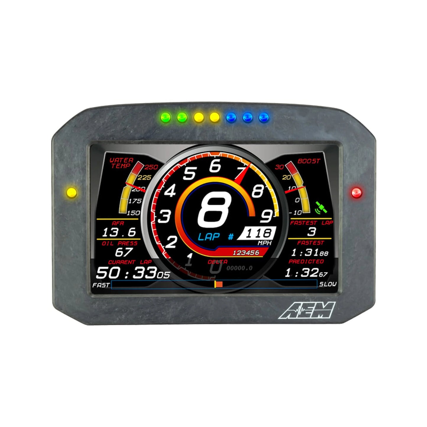 AEM CD-7F Carbon Flat Panel Digital Dash Display – 7" Flush-Mount Display