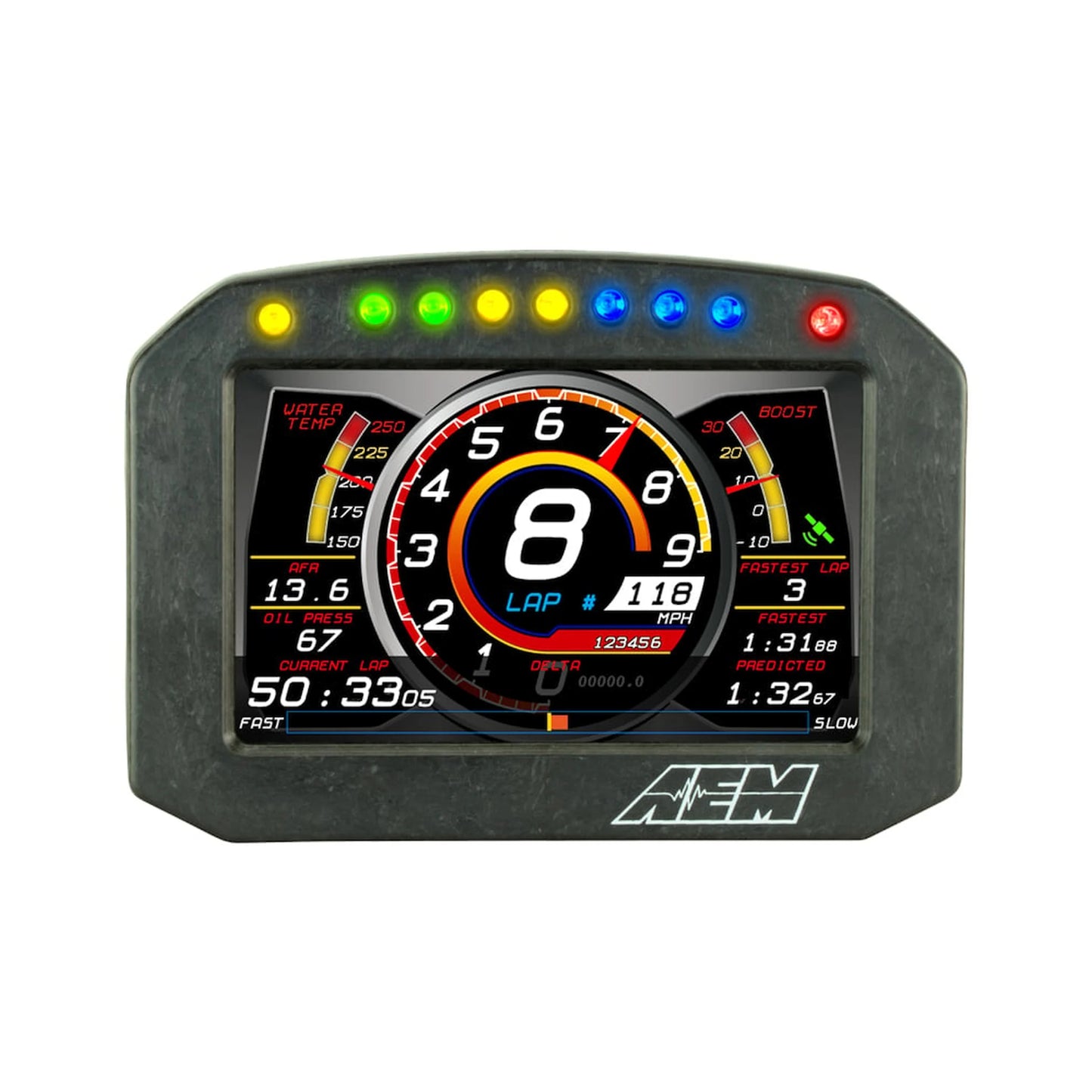 AEM CD-5F Carbon Flat Panel Digital Dash Display – 5" Flush-Mount Display