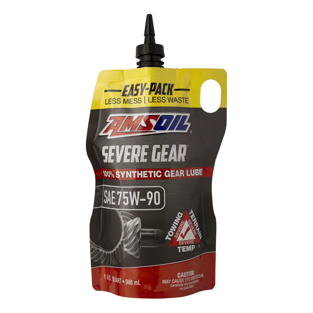 AMSOIL SEVERE GEAR® 75W-90 100% Synthetic Gear Lube - Quart Easy-Pack Pouch