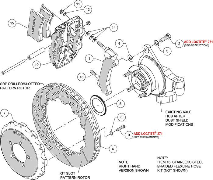 Wilwood FNSL6R Front Big Brake Kit for Subaru WRX (2002–2021) & STI (2004–2021) – 13” Rotors – 6 Piston Calipers