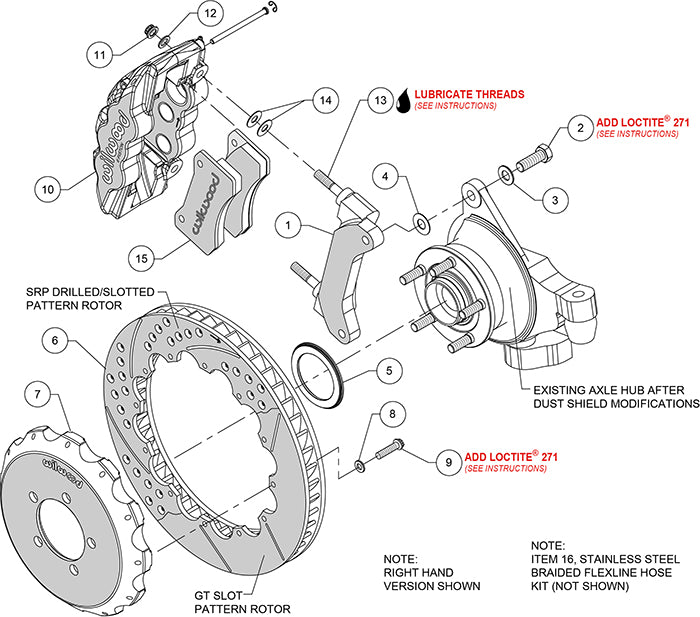 Wilwood AERO6 Front Big Brake Kit for Subaru WRX (2002–2021) & STI (2004–2021) – 14” Rotors – 6 Piston Calipers