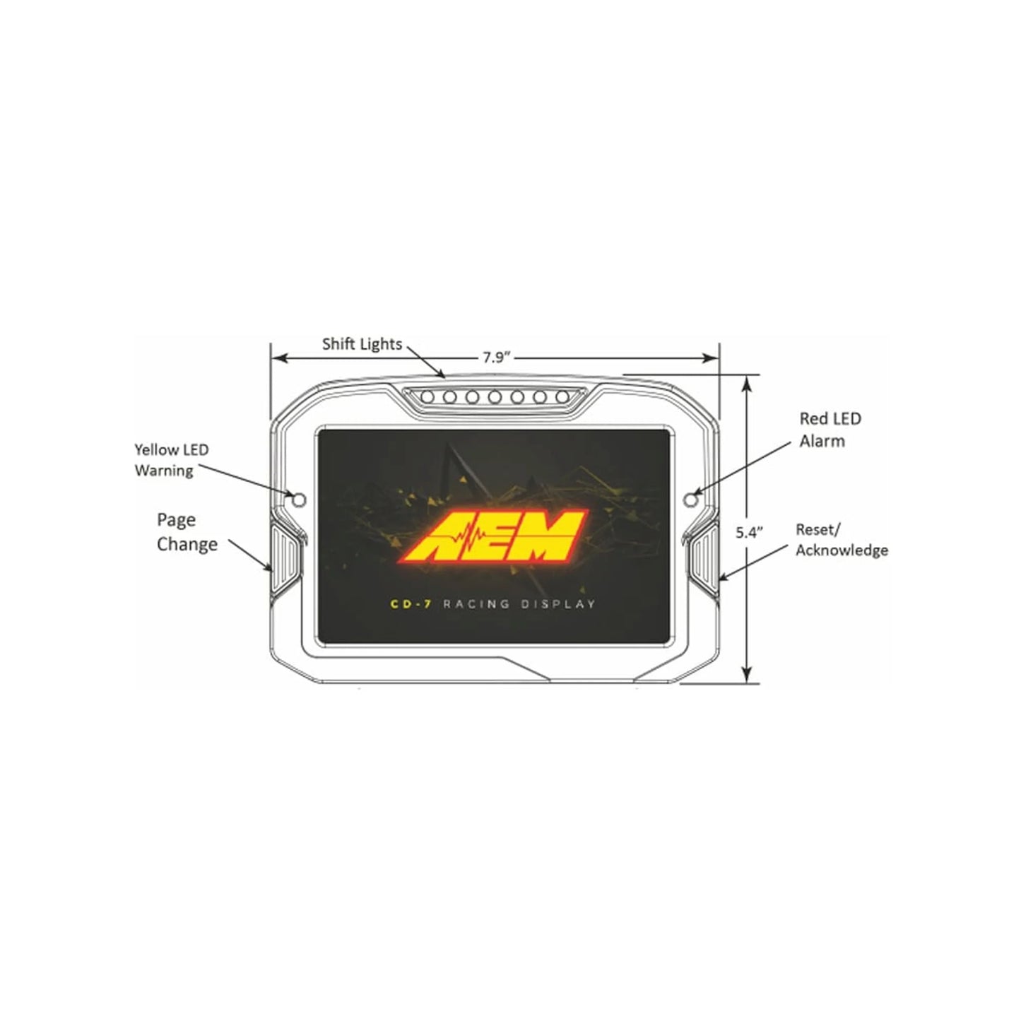 AEM CD-7 Carbon Digital Dash Display – 7" Motorsports Display